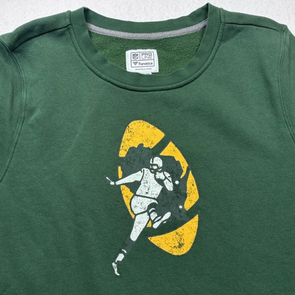 Fanatics Green Bay Packers Men's Throwback Logo Crewneck Sweatshirt Sz 2XL